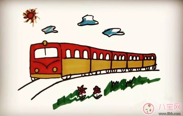 儿童简笔画 小火车简笔画