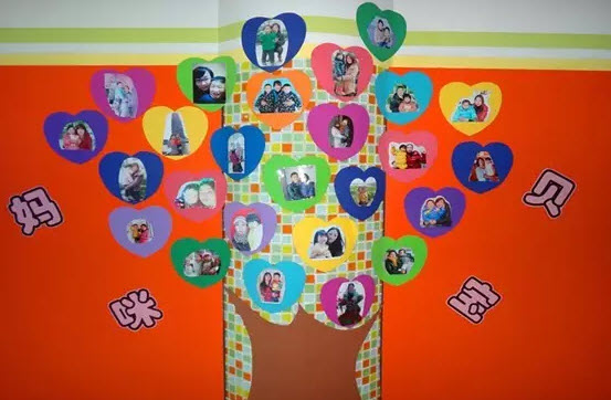 感恩节幼儿园主题墙布置最新 幼儿园感恩节手工主题墙布置图片
