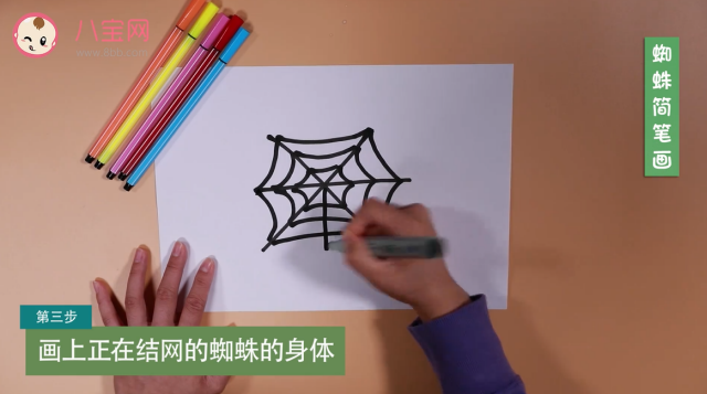 蜘蛛简笔画视频  简单蜘蛛的画法步骤