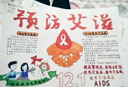 世界艾滋病日手抄报图片 简单漂亮艾滋病日手抄报模板